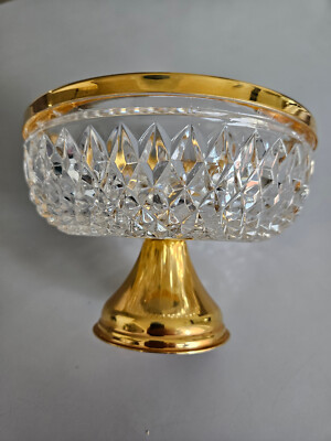 Bleikristall-Schale - Goldrand Goldener Sockel Made in Germany!!  Old School