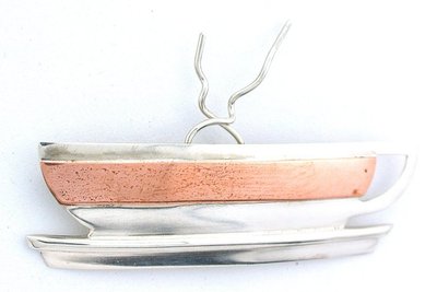 Vintage 2 3/5 Inch Monaco Coffee Cup  .925 Sterling Silver Pin Brooch EBS5805