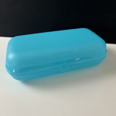 Tupperware Packables Oyster Hoagie Sandwich Container Trinket Box Packable Blue