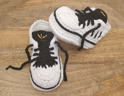 Crochet baby shoes, Handmade crochet baby booties, Baby Boy Crochet trainers