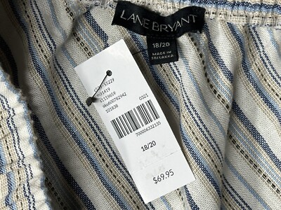NWT Lane Bryant Striped Linen Blend Skirt Size 18 / 20 Y3283d | eBay