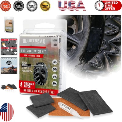 Multi-Purpose GlueTread Off-Road Tire Patch Kit - Repairs 4 Tires Easily