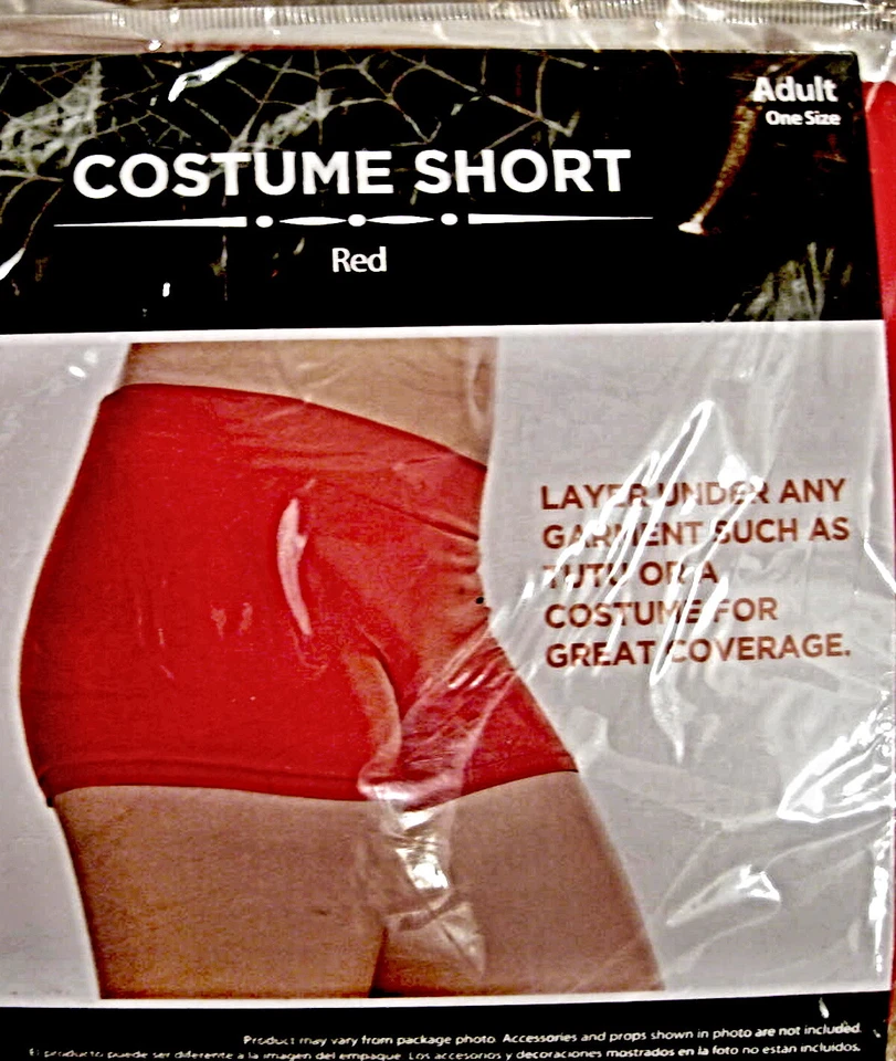 Disfraz Pantalones Cortos Adulto Mujer Accesorio de Vestir Rojo M-L 8-14 Nuevo con Etiquetas Foto 3 de 4