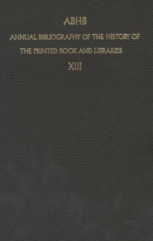 Thumbnail - H. Vervliet | Abhb Annual Bibliography Of The History Of The Printed