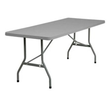 Plastic 6ft x 2ft 6in Grey Banquet Table with Folding Legs