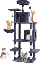 Cat Tree for Indoor Cats, 68.5" Cat Tower with 2 Cat Condos, Sisal Scratching Po