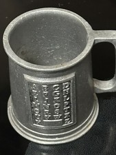 Vintage 50 Year Old Wilton Pewter Baby Child's ABC/Alphabet Mug Cup 3.5  Tall