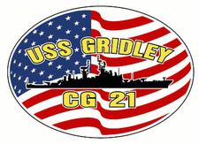 USS GRIDLEY CG 21 DLG 21 Oval Decal / Sticker Military USN Navy S07