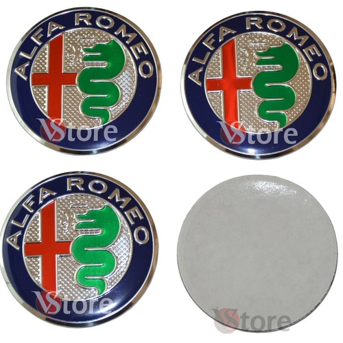 4 Pezzi coprimozzi Auto per Alfa Romeo 147 156 GT 50mm, Protezione ​dalla Ruggine Centro Copricerchi Tappi, Car Centrale Coprimozzi Coperture ​per Mozzi