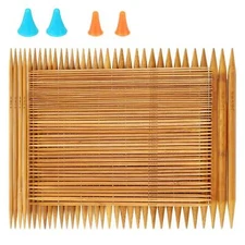 Double Pointed , 75 Pcs Bamboo Knitting Needles Set, 15 Sizes 2.0Mm