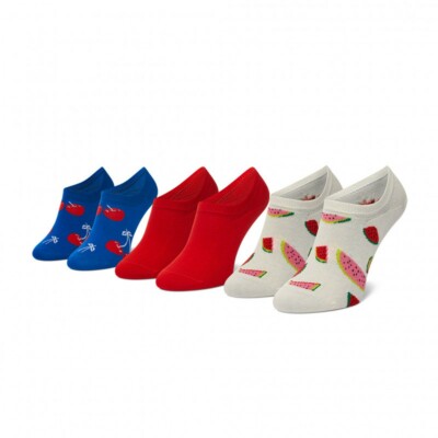 Happy Socks 3-Pack Sneaker Socken Frucht Motiv