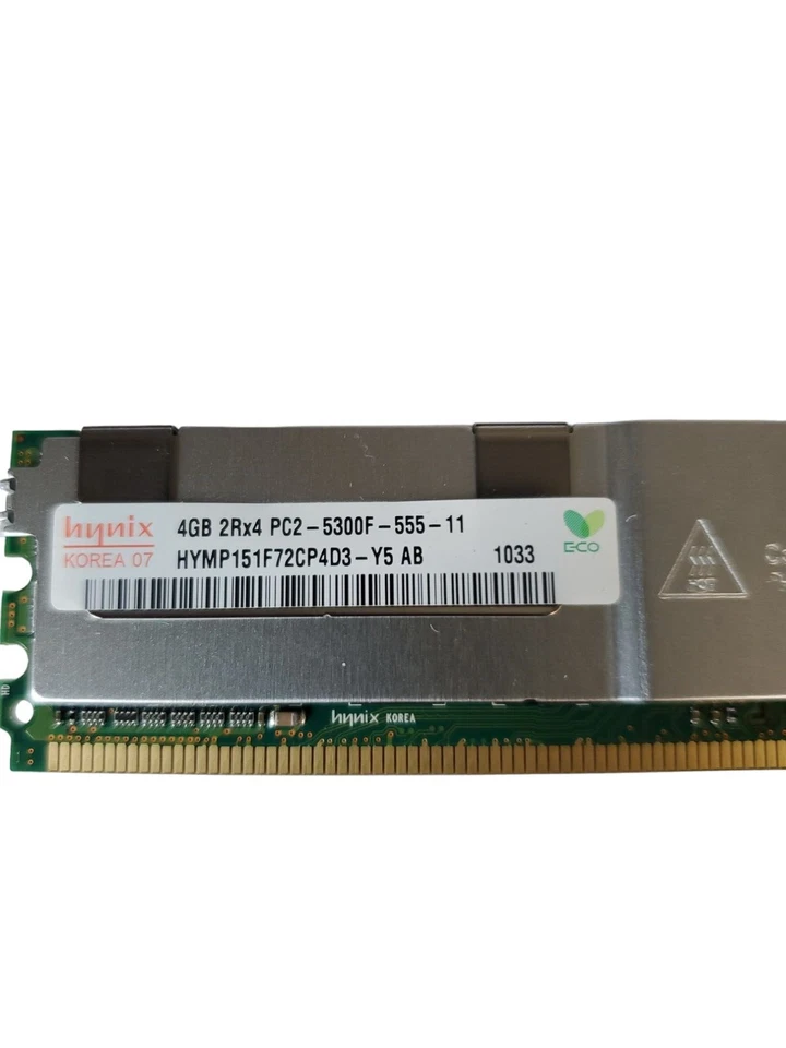 Lot(10) SORTED. (4)HYNIX 4GB 2Rx4 PC2-5300F Server RAM with Heatsink, (6) 4GB SA - Image 2 of 4