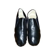 Split Sole Black Dance / Ballet Shoes Sz 13 1/4" Heel Rubber Sole Leather