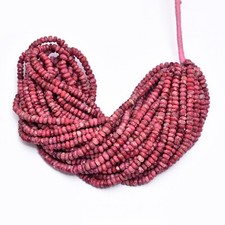 AAA Pink Thulite Semi-Precious Gemstone 5mm Rondelle Faceted Beads  16" Strand