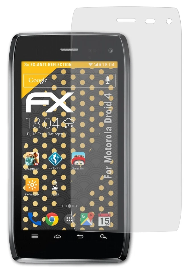 atFoliX 3x Film Protection d'écran pour Motorola Droid 4 mat&antichoc - Photo 3/4