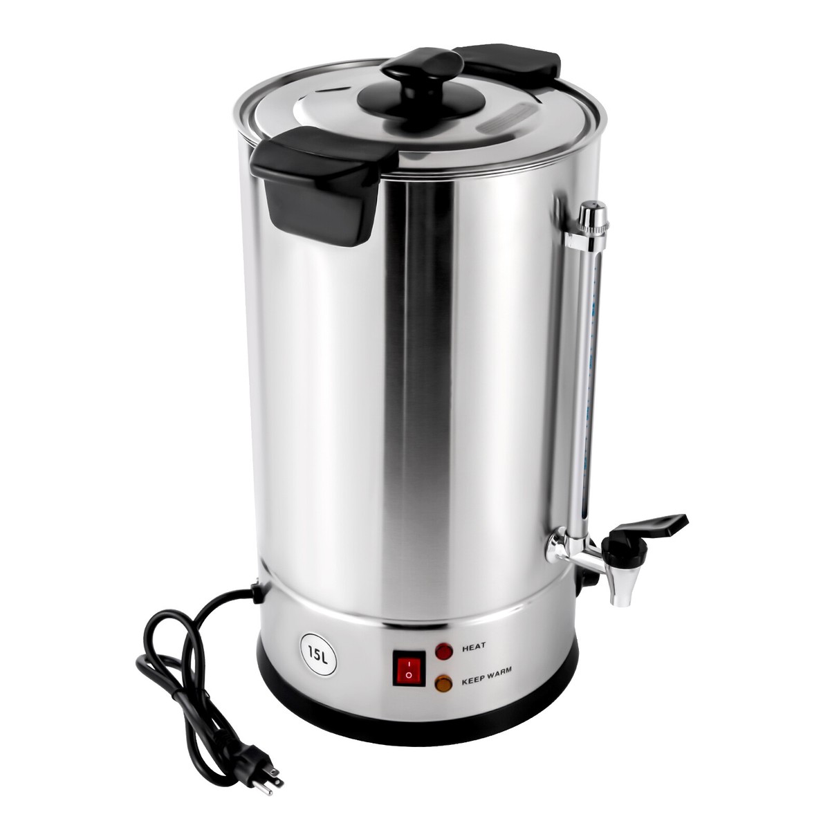 Electric 15L Catering Hot Water Boiler Commercial Coffee Tea Urn Stainless  Steel | eBay