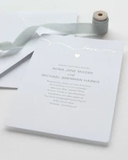 Silver Love Script Wedding Invitation and Response Card Kit - 50 Count