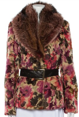 Etro Rabbit Fur Jacket Multicolor IT44 NWOT
