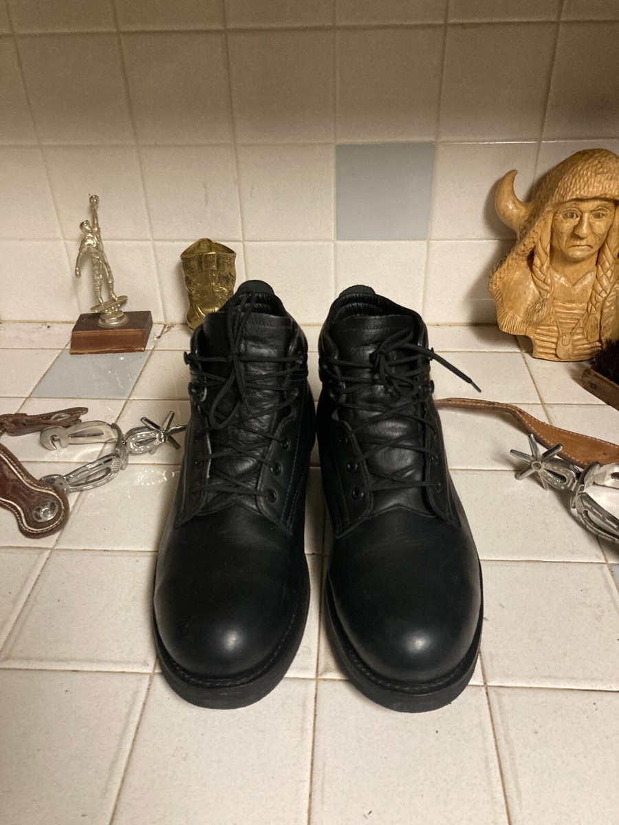 BLACK STEEL TOE MILITARY COMBAT ARMY MOTORCYCLE LACE UP ANKLE BIKER BOOT 