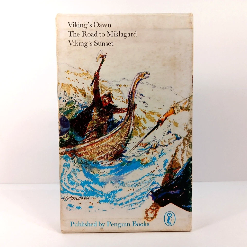 A Viking Saga Henry Treece 3 Vol Box Set 1967 - Viking's Dawn, Miklagard, Sunset Foto 3 de 4