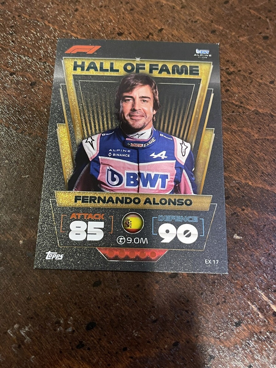 topps turbo attax 2022 rare cards 2022 Topps Turbo Attax Gold F1 Fernando Alonso #EX17