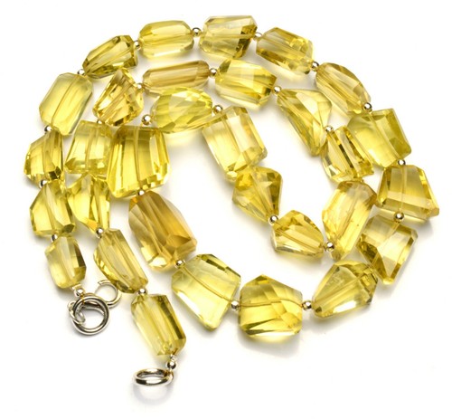 Collier En Quartz Cristal De Roche - Perles Facettées Naturelles 18 Pouces