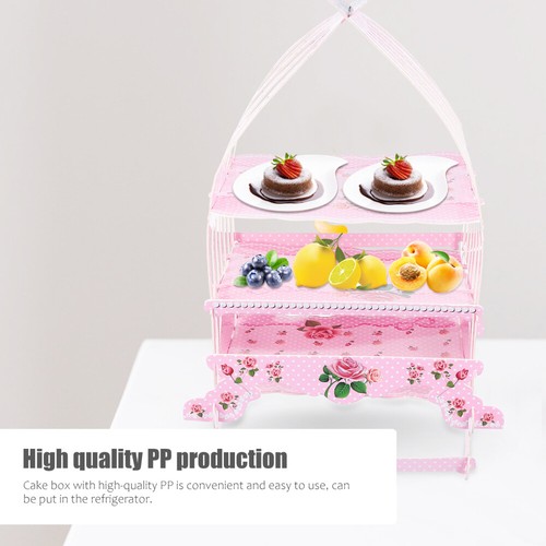 2 Count Muffin Halter Etagere Rosa Mit Drei Ebenen Festlicher Kuchenständer - Bild 11 von 12