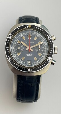Vintage Waltham Chronograph Diver Watch 200 ATM Valjoux 7734 RARE
