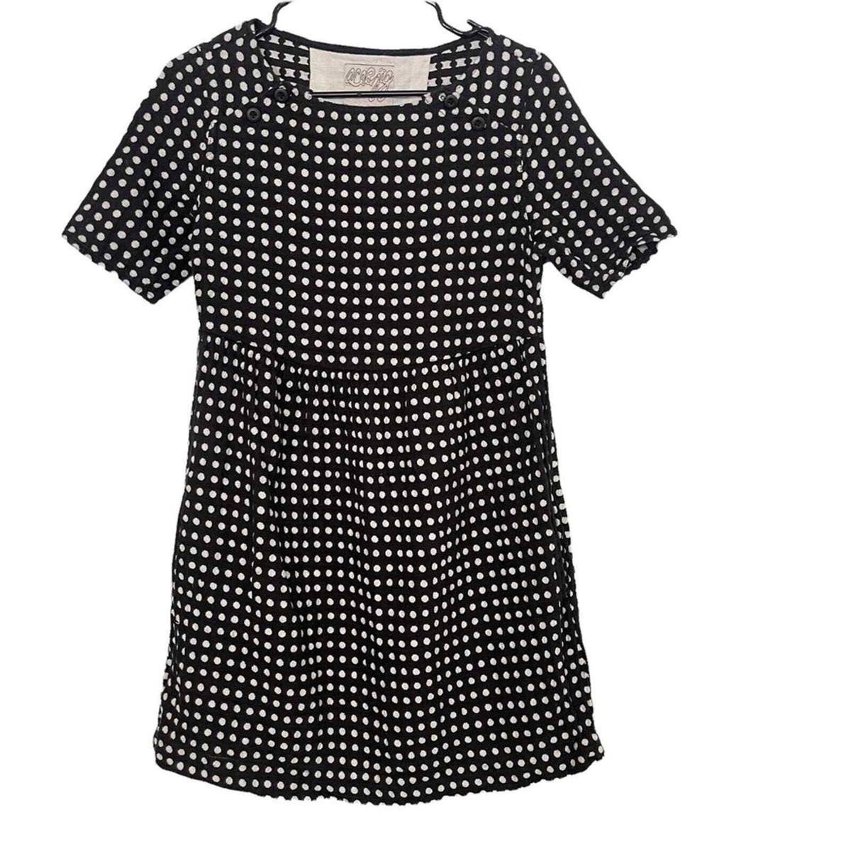 新品未使用タグ付きPaddington Mini Dress Ace & Jig Women's Black & White Polka Dotted Linen Mini