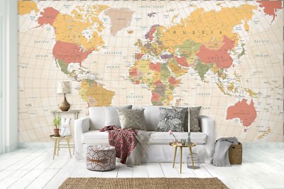 3D World Map ZHUA2578 Wallpaper Wall Murals Removable Self-adhesive Ann 24