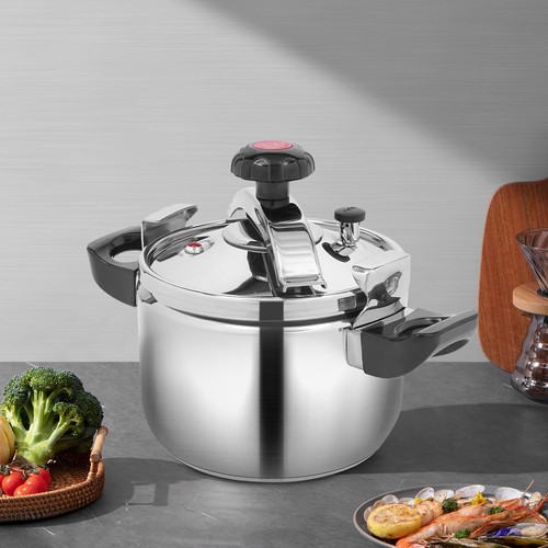 5L Stainless Steel Pressure Cooker with Safety Features for Quick Cooking