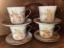 RARE FRANCISCAN OCTOBER 4 Cups & Saucers, California Pottery, Made In USA