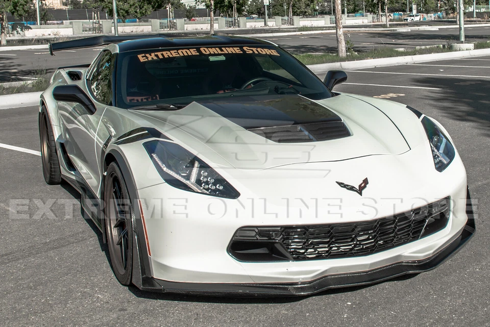 Para Corvette C7 14-19 | Z06 Etapa 3 Completo FIBRA DE CARBONO Labio Delantero y Alambres Laterales Foto 4 de 4