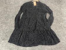 Gallery Dress 8 Swing Mini Leopard Cheetah Print Sweater Dress UK 10 N124