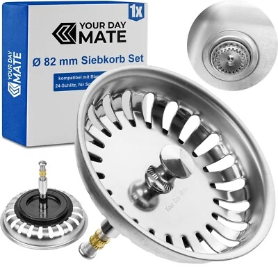 YOUR DAY MATE Siebkorb Küchenspüle 82 mm passend für Blanco 125555 Siebkorb Ablaufgarnituren