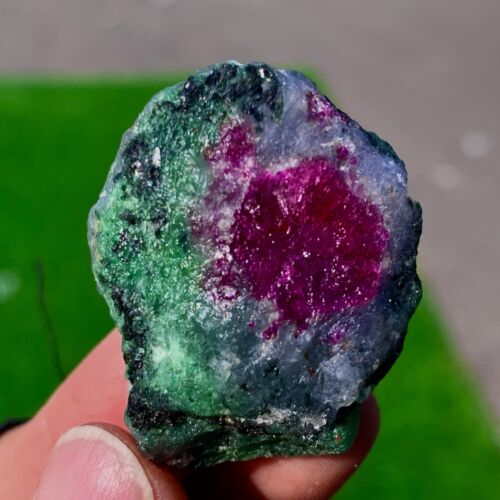 38G Natural green Ruby zoisite (anylite) crystal Wand Obelisk Point Healing - Picture 2 of 23