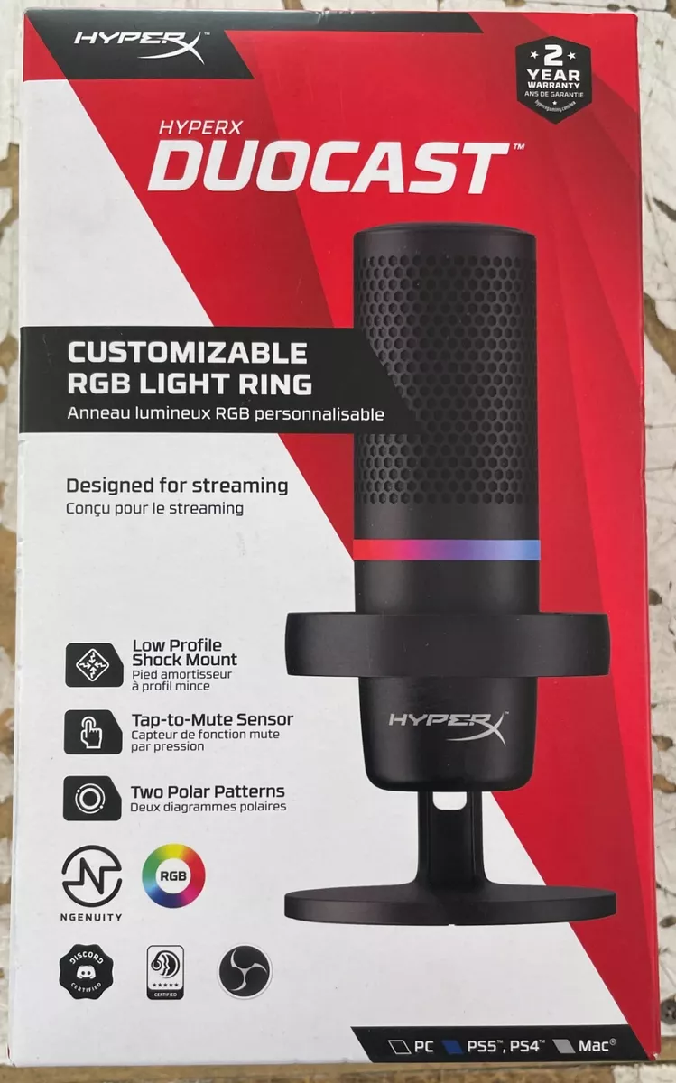 HyperX Duocast Omnidirectional USB Microphone RGB Black PS5/PS4/PC/MAC FREE  SHIP