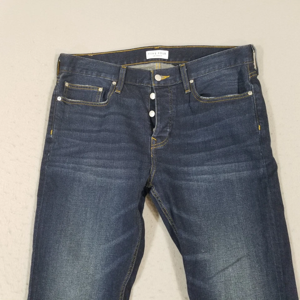 Five Four Los Angeles Jeans Hombre 36x34 Slim Recto Azul Elástico Denim Pantalones Foto 2 de 4