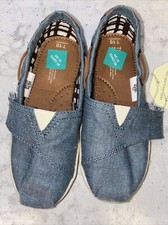 Image of TOMS Infants Shoes Size 10 EU 28 Blue Plimsoles New Flats