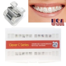 Dental Orthodontic Self Ligating Bracket Ceramic Braces Roth 022 Clear Aesthetic