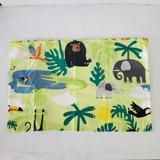 IKEA DJUNGELSKOG Set of 2 Green Standard/Queen Pillowcases 20x30 Jungle Animals