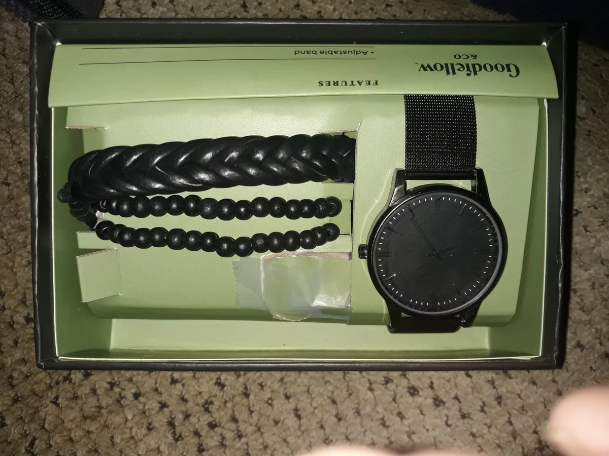 Goodfellow Co Mens Strap Watch Set With Bracelets Open Box eBay