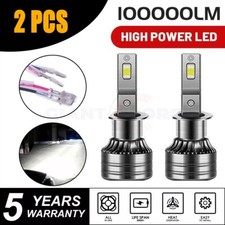 2x H1 Super Bright Led Headlight Bulbs 100000lm Kit High Low Beam 6000k White