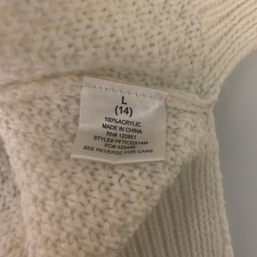 Pink Republic Kids Youth Knit Sweater Size Large white fringe White off - Picture 14 of 15