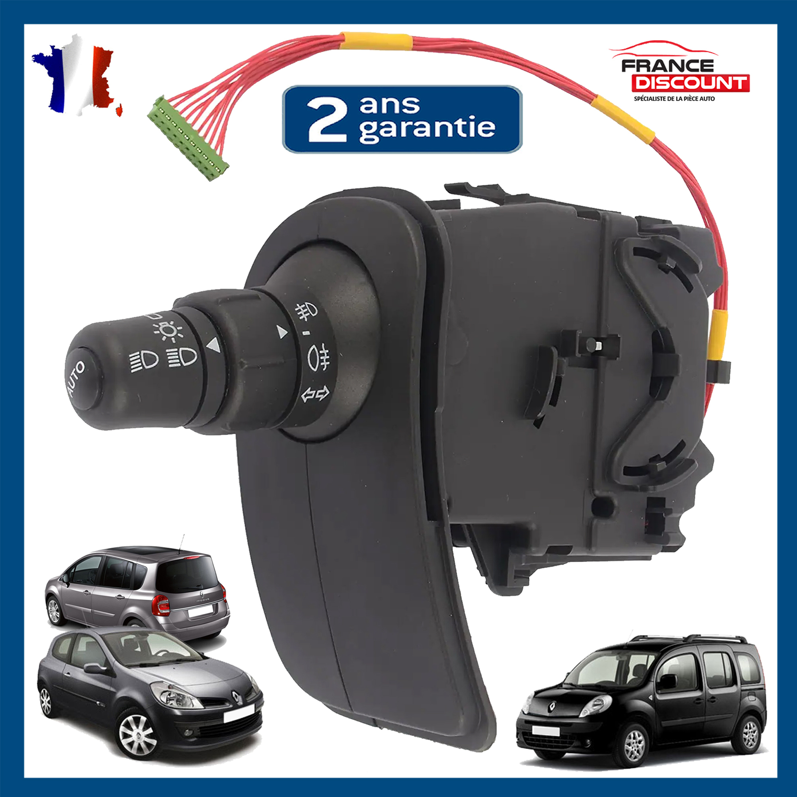Commodo phares avec commande antibrouillard pour Modus et Clio 3