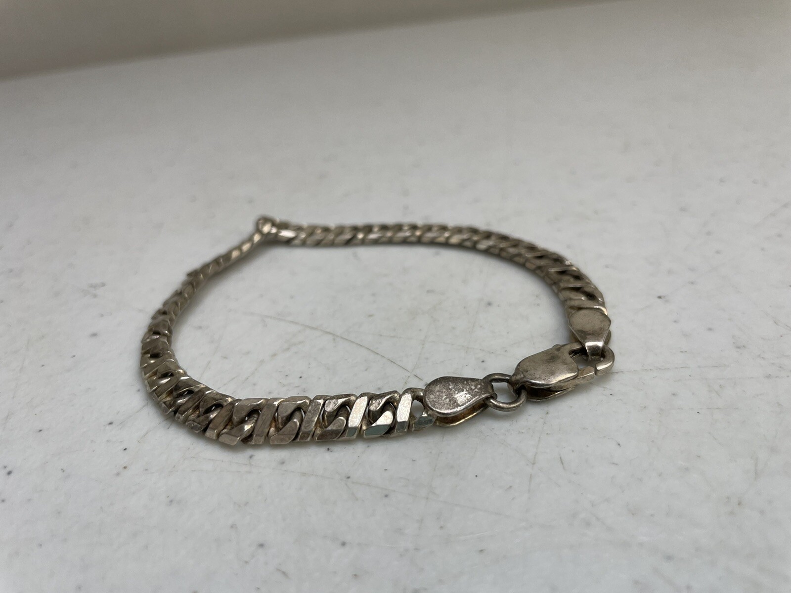 CHUNKY SOLID SILVER `925` CURB CHAIN BRACELET 20 … - image 3