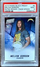 2015 SSP MELVIN GORDON Panini Black Friday Rated Rookie /50 Thick Stock PSA 9