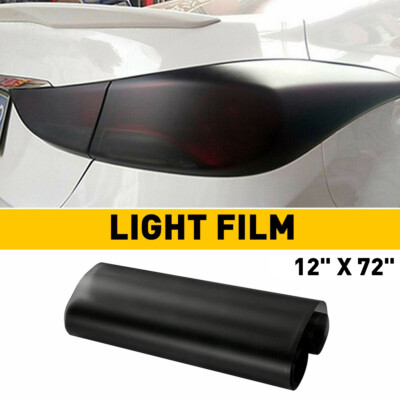 12" X 72" Gloss Dark Black Smoke Tint Film – For Headlights, Taillights & Fog Lights