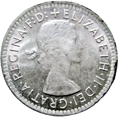1963 AUSTRALIAN SIXPENCE  COIN - 0.5  SILVER -  # 11/9/24 - Foto 3 di 4