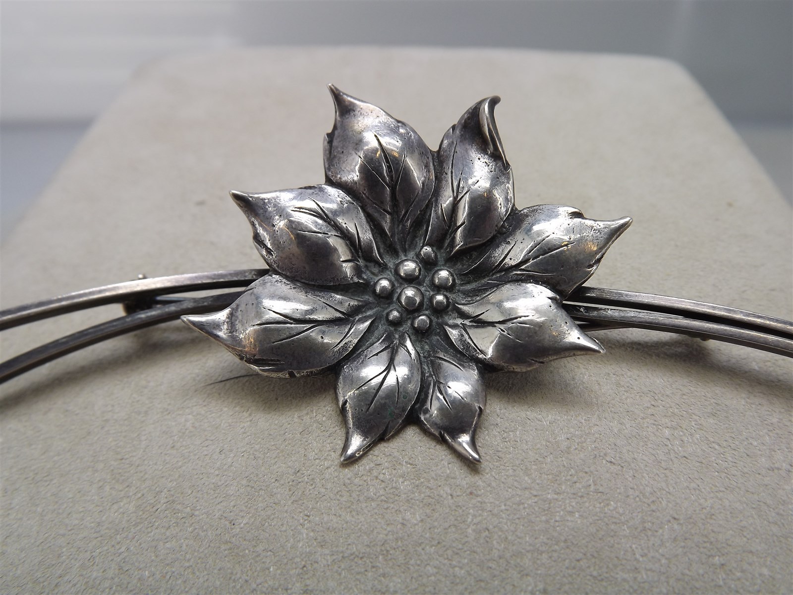 Vintage Sterling Silver HANDMADE FLOWER Pin Brooch Solid .925 16.1 ...